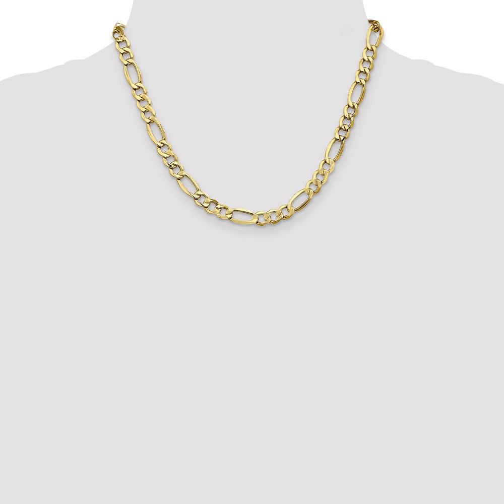 10K 7.3mm Halbmassiv Figaro Halskette