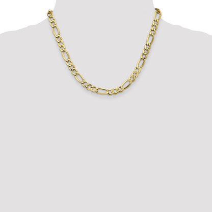 10K 7.3mm Halbmassiv Figaro Halskette