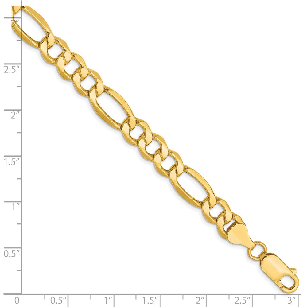 10K 7.3mm Halbmassiv Figaro Gliederarmband