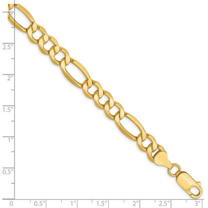 10K 7.3mm Halbmassiv Figaro Gliederarmband