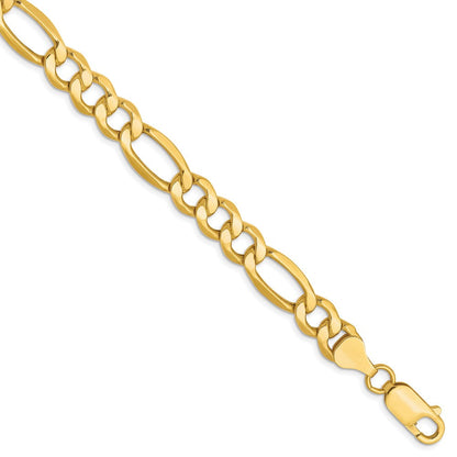 10K 7.3mm Halbmassiv Figaro Gliederarmband