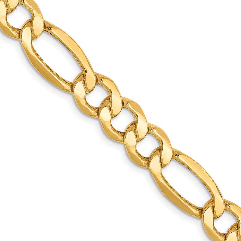 10K 7.3mm Halbmassiv Figaro Halskette