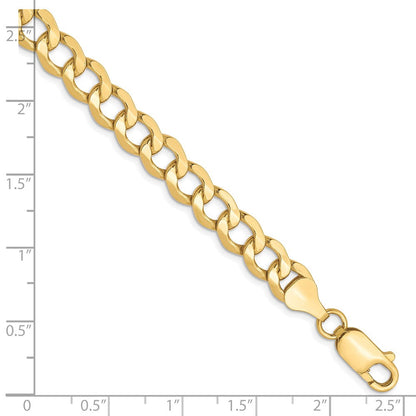 10K 6.5mm Halbmassiv Panzer Gliederarmband