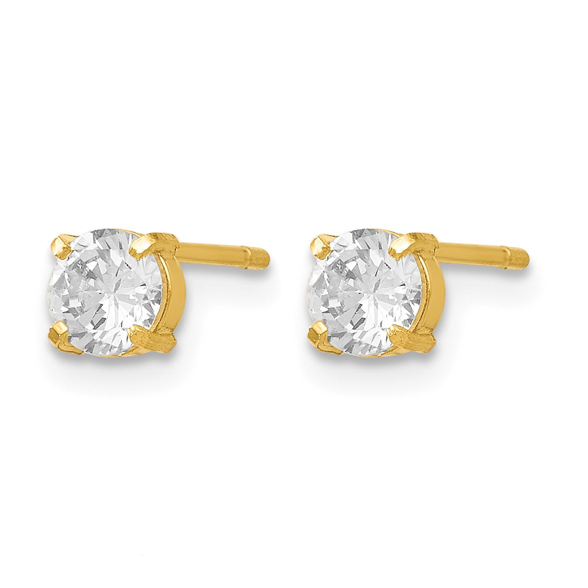 14K Gelbgold Zirkonia Ohrstecker 4.0mm Ohrringe