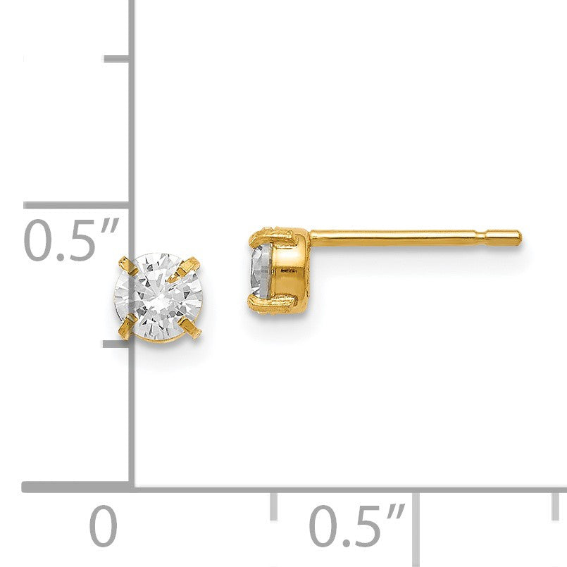 14K Gelbgold Zirkonia Ohrstecker 4.0mm Ohrringe