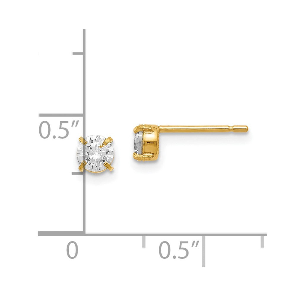 14K Gelbgold Zirkonia Ohrstecker 4.0mm Ohrringe