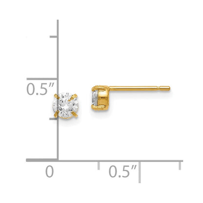 14K Gelbgold Zirkonia Ohrstecker 4.0mm Ohrringe