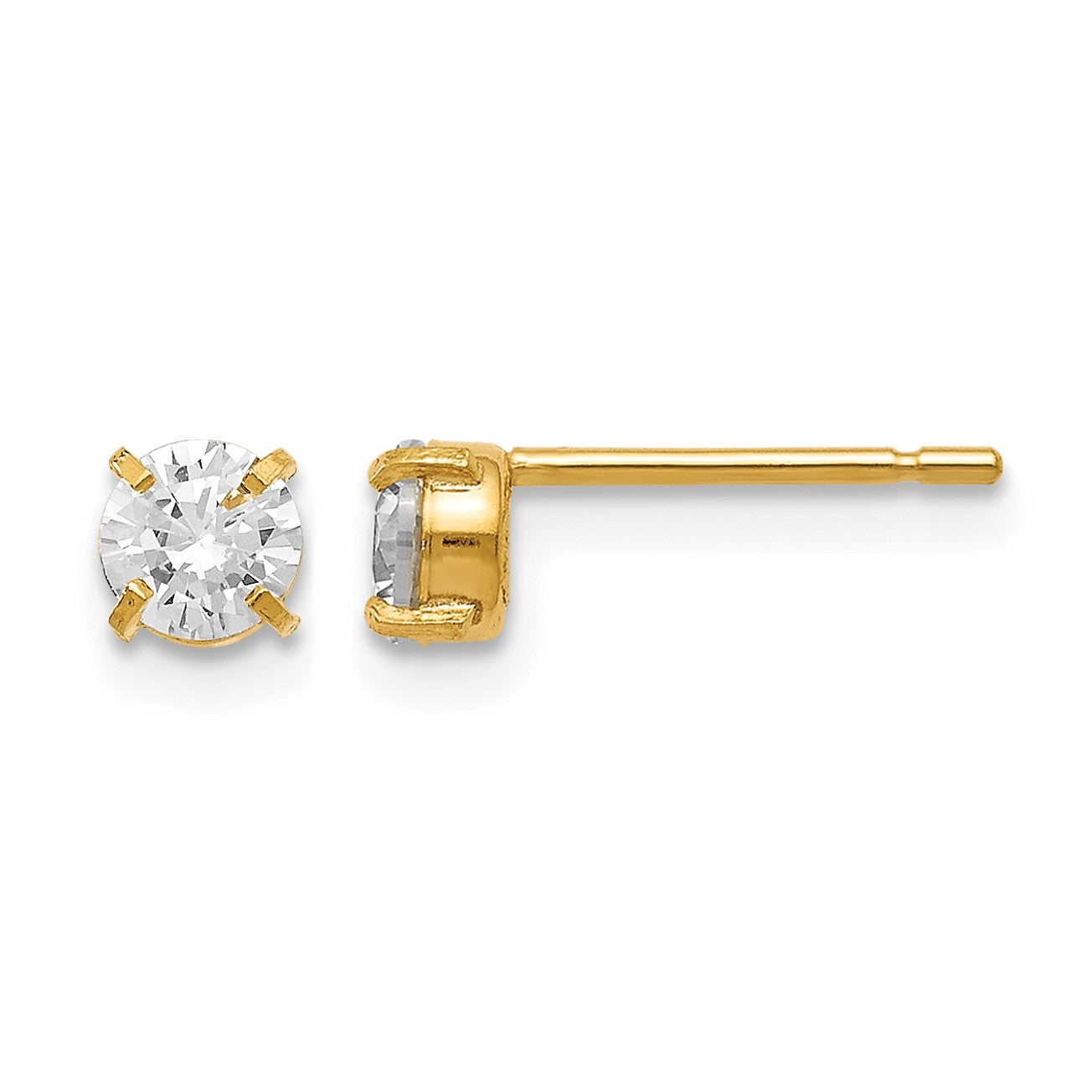 14K Gelbgold Zirkonia Ohrstecker 4.0mm Ohrringe