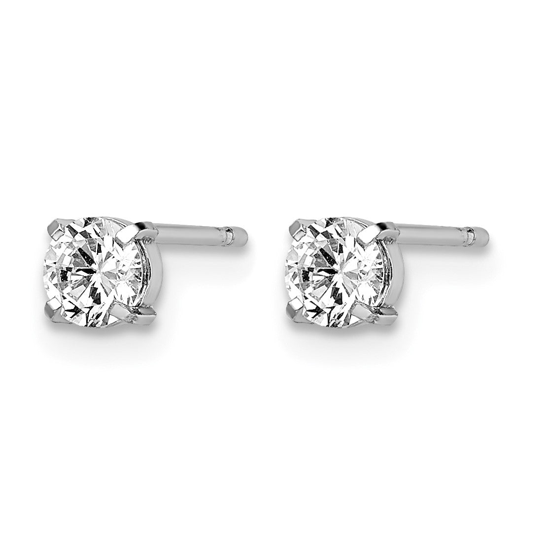 14K Weißgold Zirkonia Ohrstecker 4.0mm Ohrringe