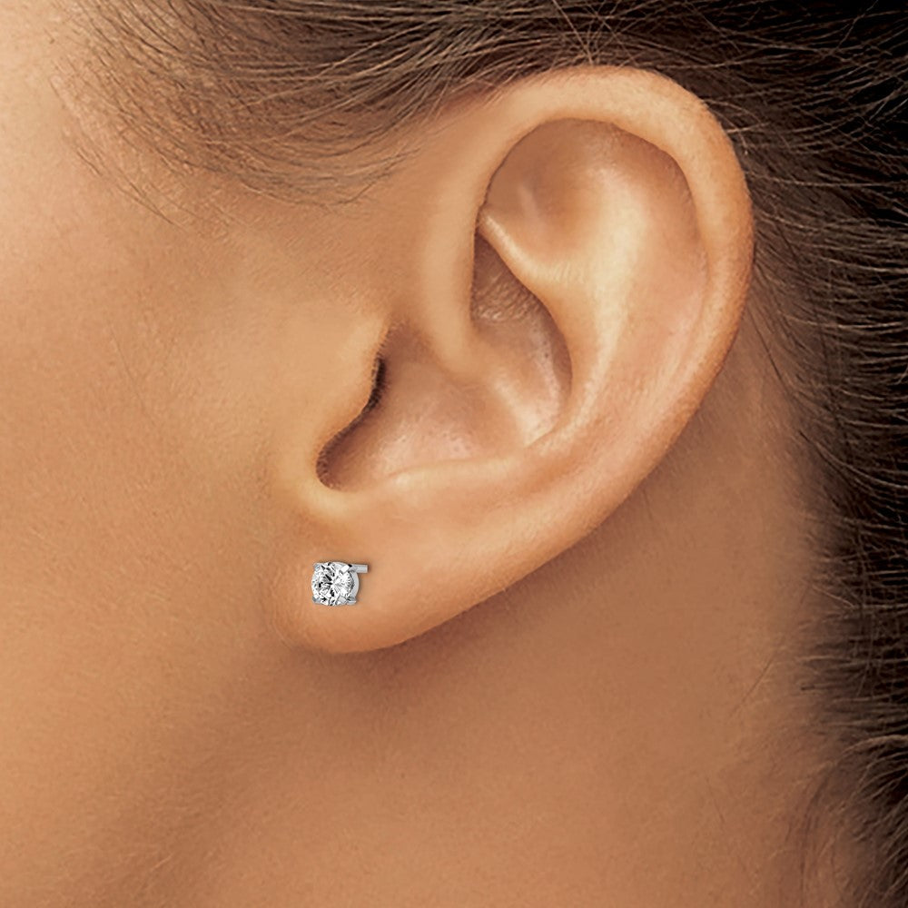 14K Weißgold Zirkonia Ohrstecker 4.0mm Ohrringe