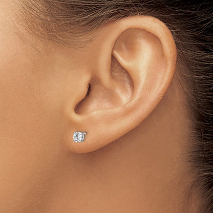 14K Weißgold Zirkonia Ohrstecker 4.0mm Ohrringe
