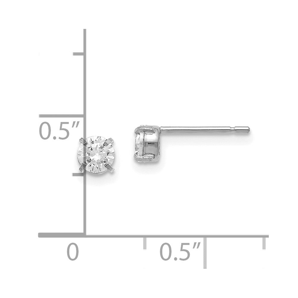 14K Weißgold Zirkonia Ohrstecker 4.0mm Ohrringe