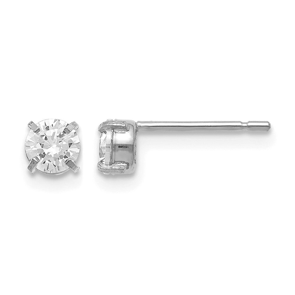 14K Weißgold Zirkonia Ohrstecker 4.0mm Ohrringe