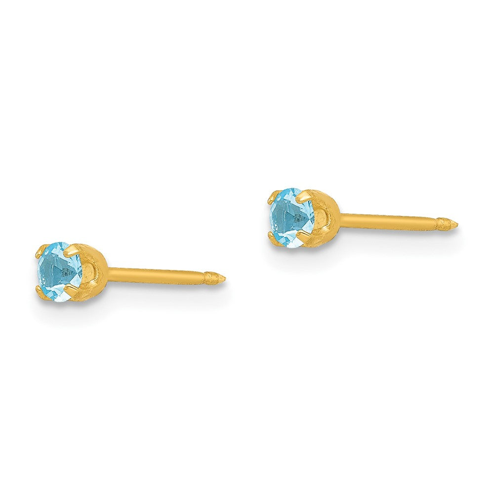 Mode Inverness 24K Beschichtet March Lt Blau Kristall Geburtsstein Ohrringe