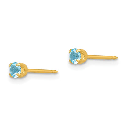 Mode Inverness 24K Beschichtet March Lt Blau Kristall Geburtsstein Ohrringe