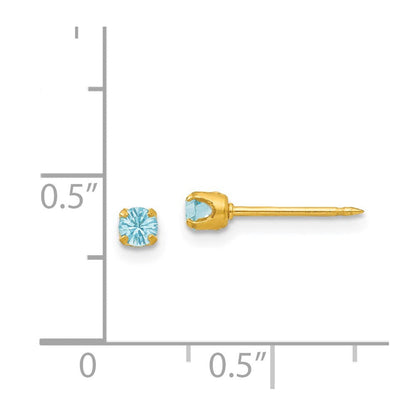 Mode Inverness 24K Beschichtet March Lt Blau Kristall Geburtsstein Ohrringe