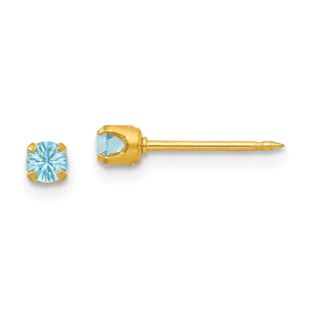 Mode Inverness 24K Beschichtet March Lt Blau Kristall Geburtsstein Ohrringe