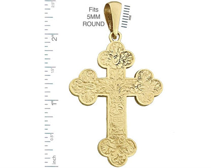 14K Gold Orthodoxes Kruzifix-Anhänger