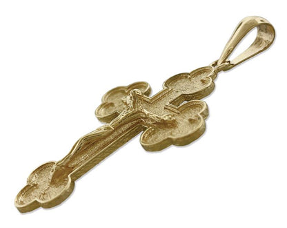 14K Gold Orthodoxes Kruzifix-Anhänger