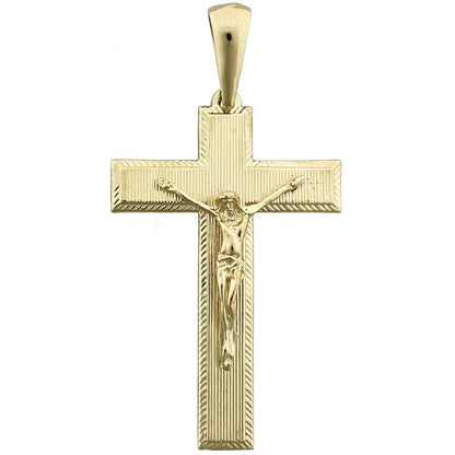 14K Gold Kruzifix-Anhänger, 46 mm