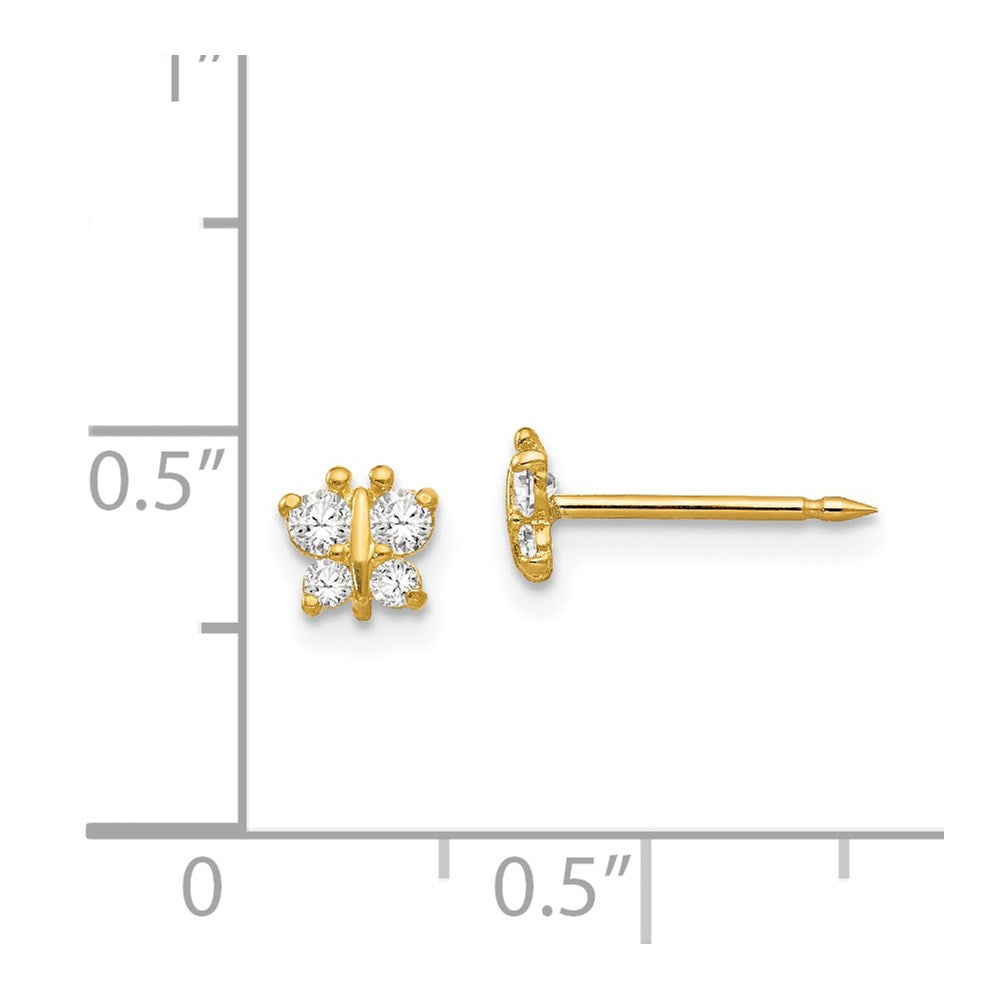 14K Gelbgold Inverness Schmetterling Zirkonia Ohrringe