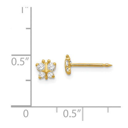 14K Gelbgold Inverness Schmetterling Zirkonia Ohrringe