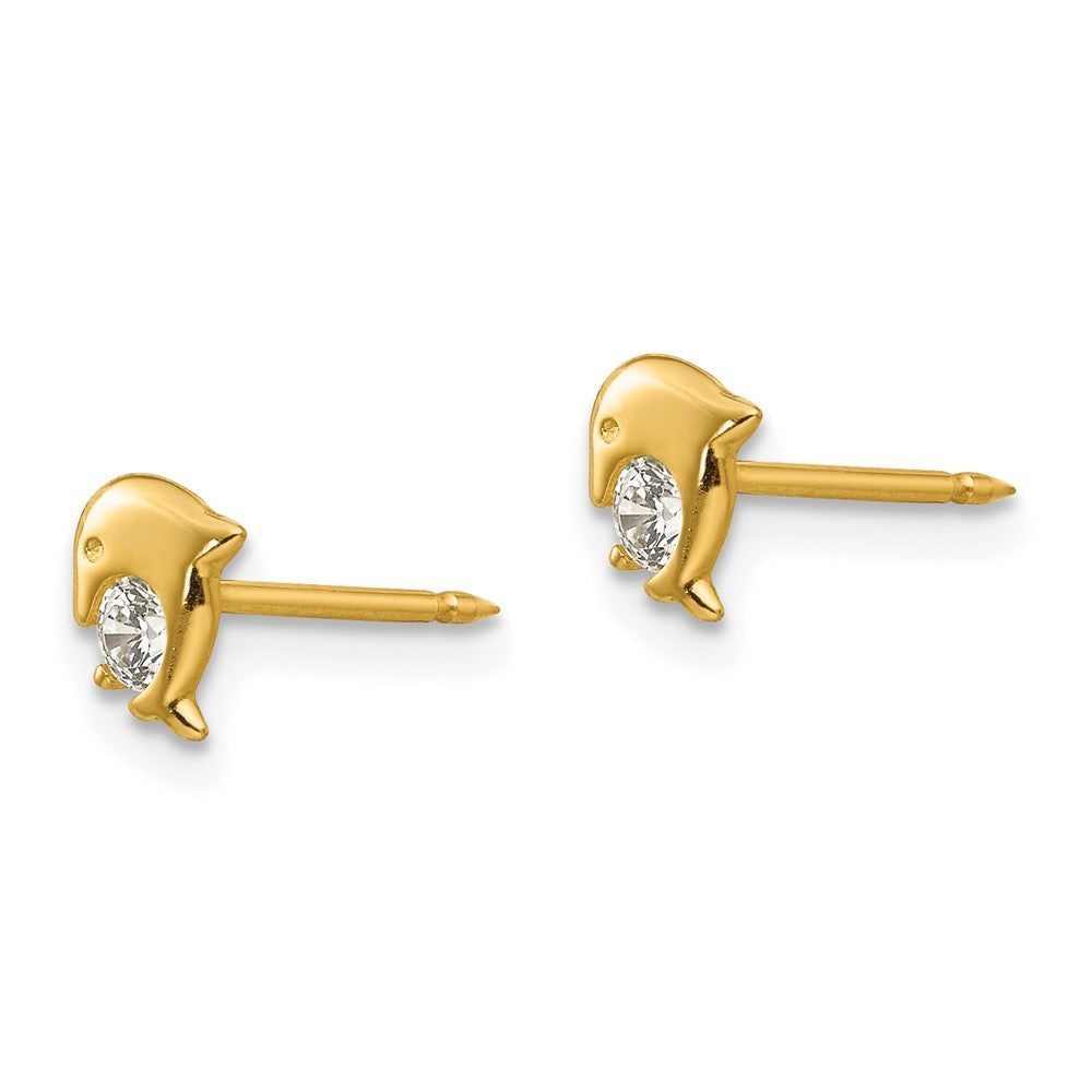 14K Gelbgold Inverness Delfin Zirkonia Ohrringe