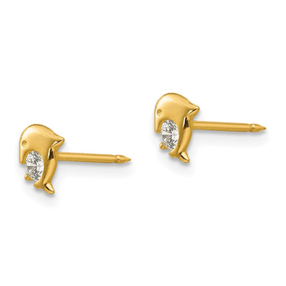 14K Gelbgold Inverness Delfin Zirkonia Ohrringe