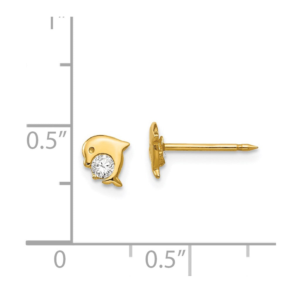 14K Gelbgold Inverness Delfin Zirkonia Ohrringe