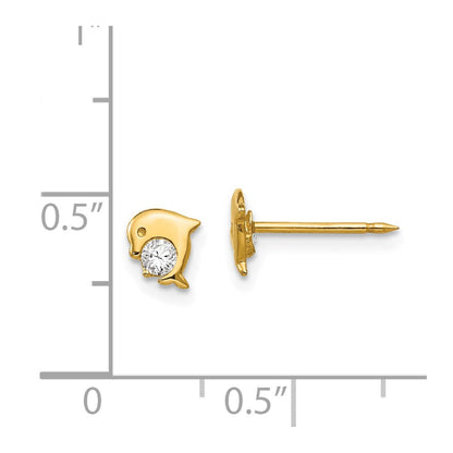 14K Gelbgold Inverness Delfin Zirkonia Ohrringe