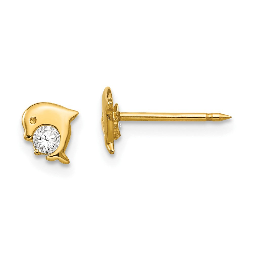 14K Gelbgold Inverness Delfin Zirkonia Ohrringe