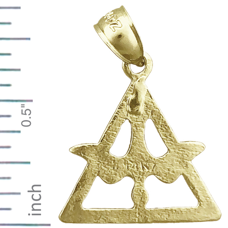 14K Gold Heiliger-Geist-Taube-im-Dreifaltigkeitsdreieck-Charm