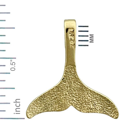 14K Gold 20MM Wal-Schwanzflosse Anhänger/Gleitanhänger