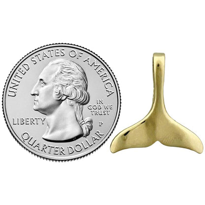 14K Gold 20MM Wal-Schwanzflosse Anhänger/Gleitanhänger