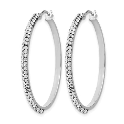 14K Gelb & Rhodium mit Weiß Rhodiniert-plating Crystals From Swarovski Creolen