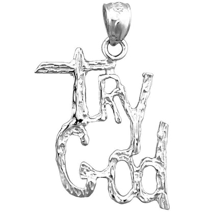 14K Gold 3D „Try God“ Anhänger