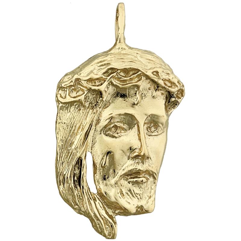14K Gold 46mm Jesus-Christus-Kopf-Anhänger