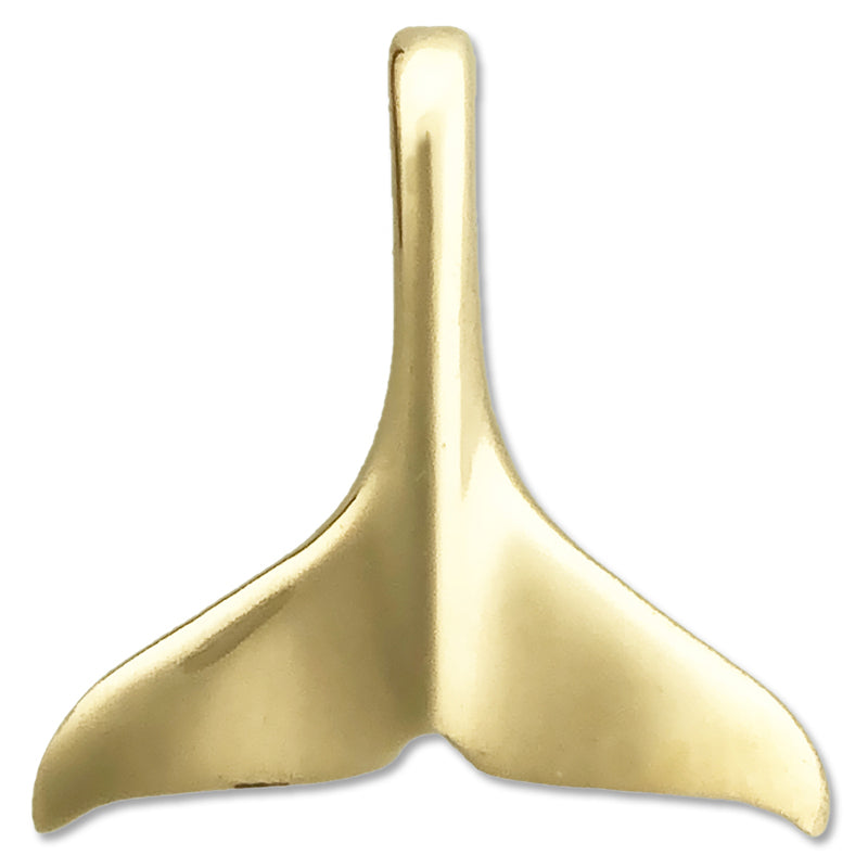 14K Gold Grauwal-Flossen-Charm-Gleitanhänger