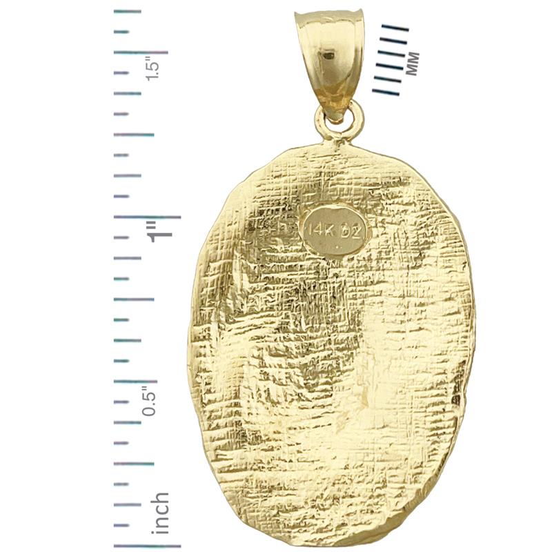 14K Gold Jesus Christus Face Medallion