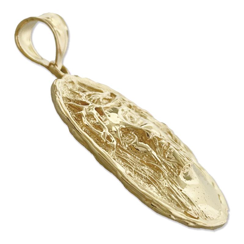 14K Gold Jesus Christus Face Medallion