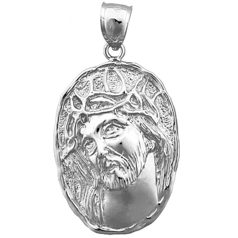 14K Gold Jesus Christus Face Medallion