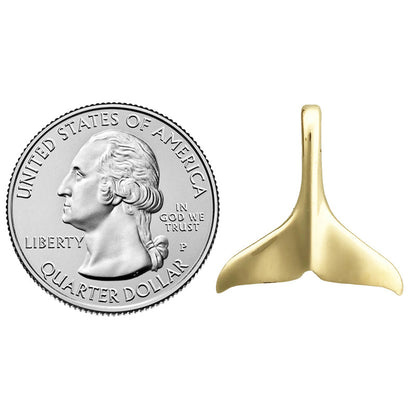 14K Gold Grauwal-Flossen-Charm-Gleitanhänger