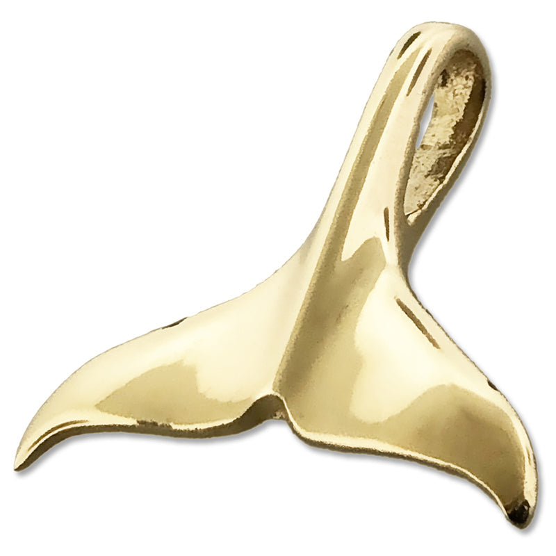 14K Gold Grauwal-Flossen-Charm-Gleitanhänger