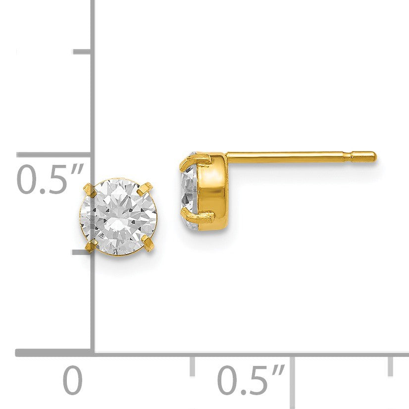 14K Gelbgold Zirkonia Ohrstecker 5.0mm Ohrringe