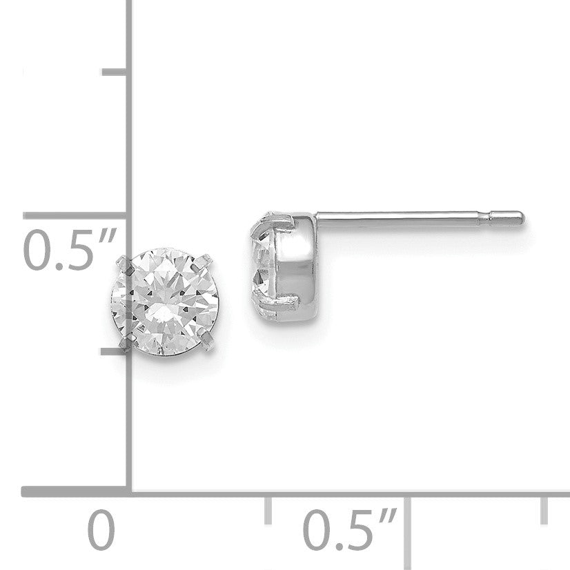 14K Weißgold Zirkonia Ohrstecker 5.0mm Ohrringe