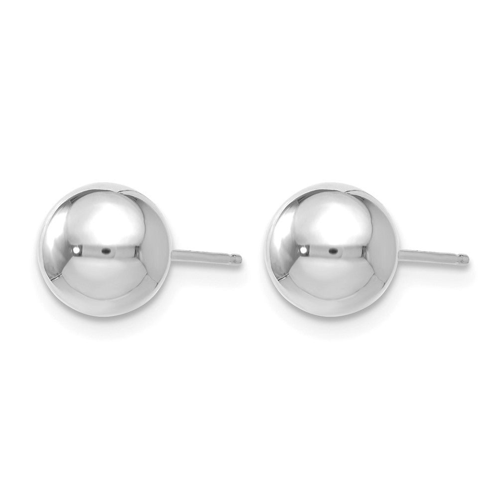 14K Weißgold Poliert 7mm Kugel Ohrstecker