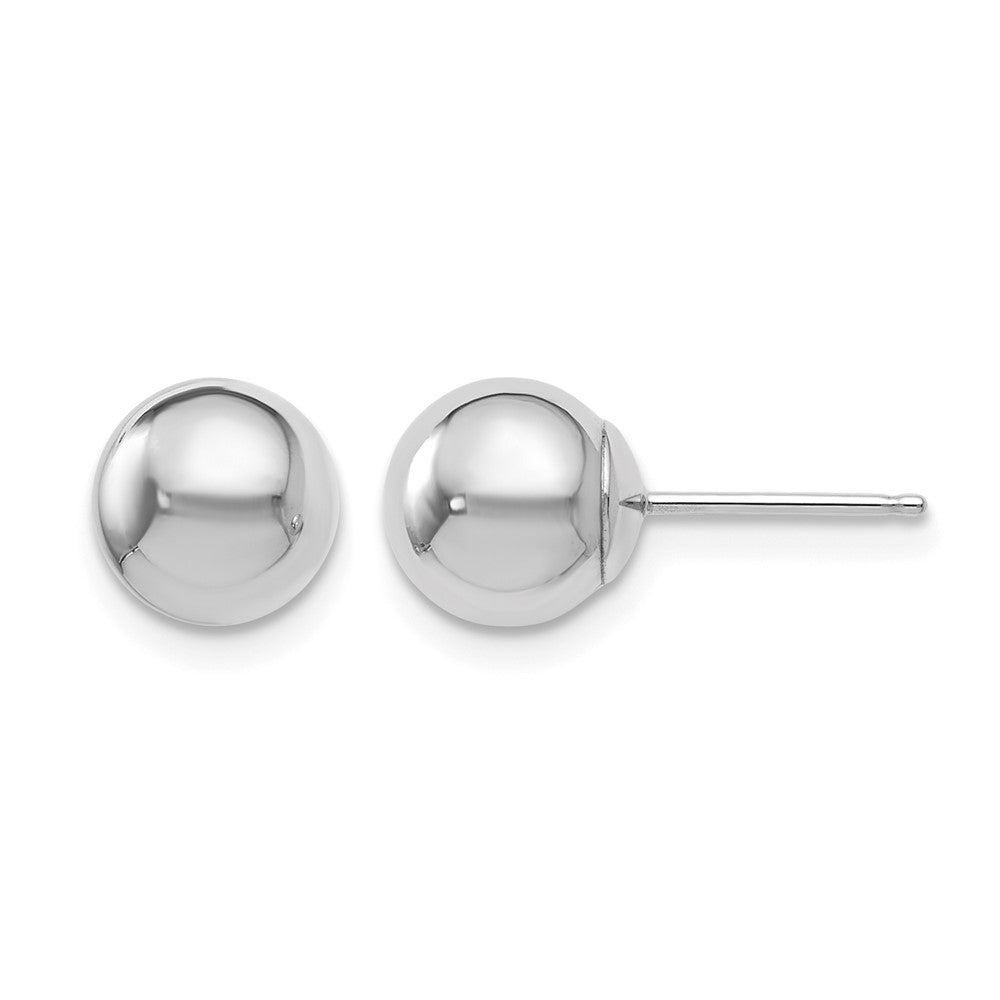 14K Weißgold Poliert 7mm Kugel Ohrstecker