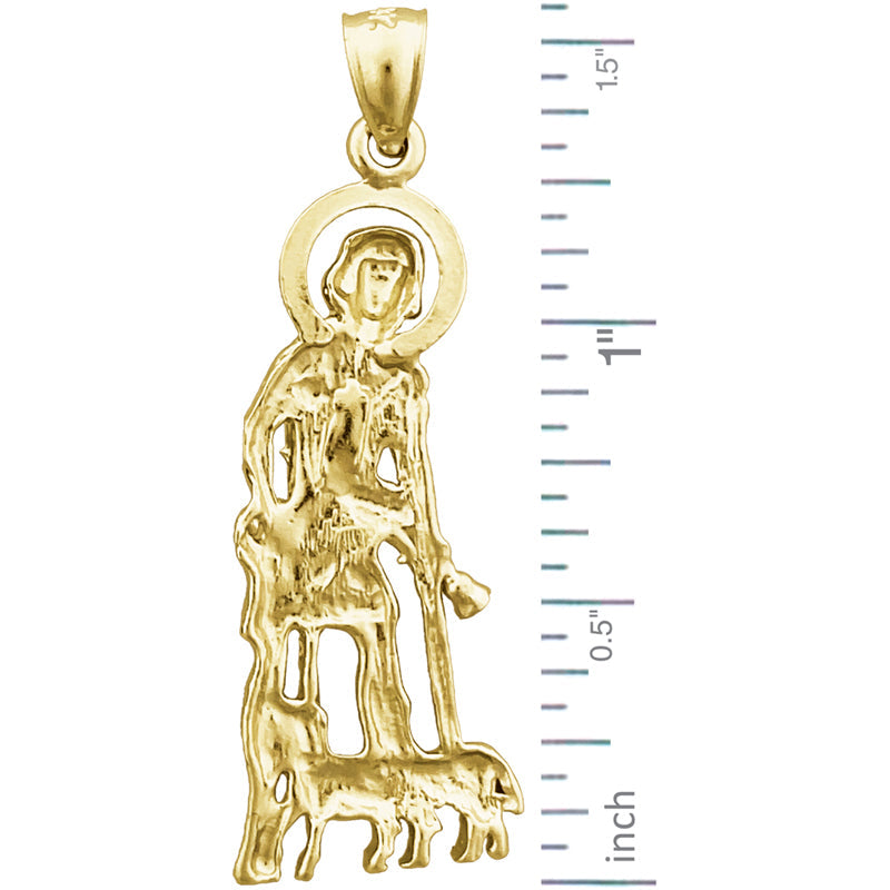 14K Gold 30MM Heiliger Lazarus Anhänger