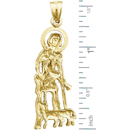 14K Gold 30MM Heiliger Lazarus Anhänger