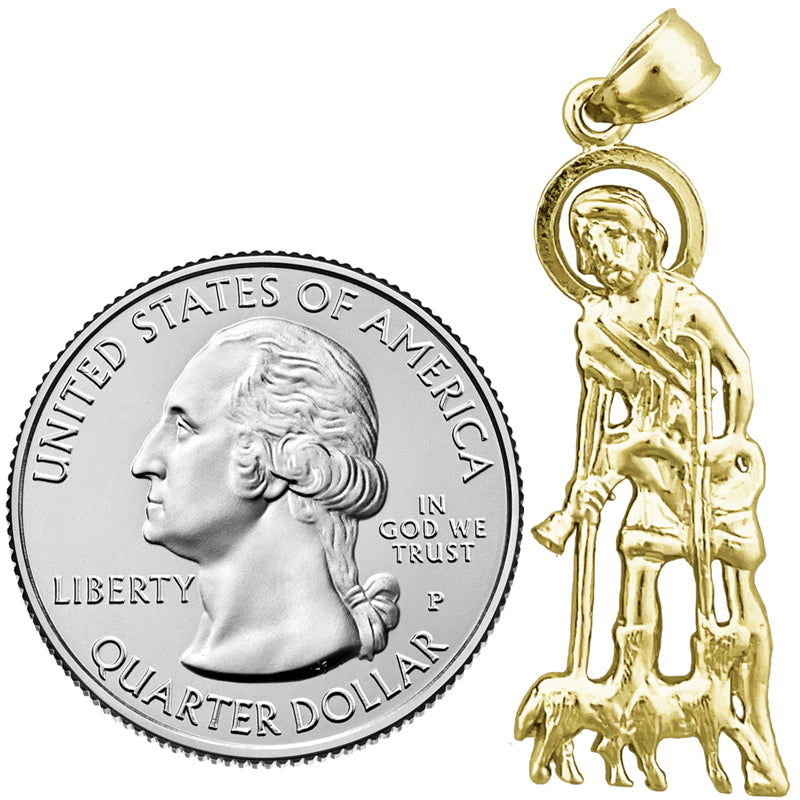 14K Gold 30MM Heiliger Lazarus Anhänger